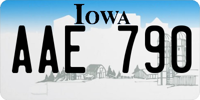 IA license plate AAE790