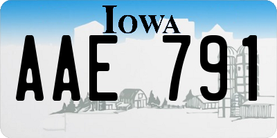 IA license plate AAE791