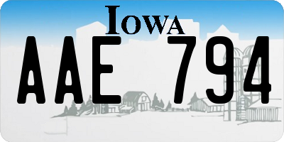 IA license plate AAE794
