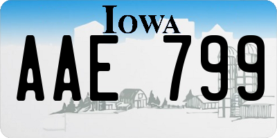 IA license plate AAE799