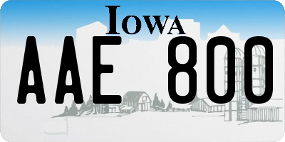 IA license plate AAE800