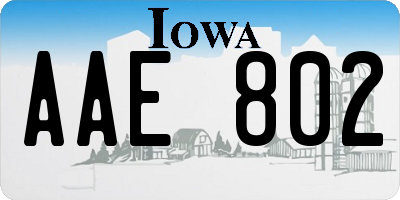 IA license plate AAE802