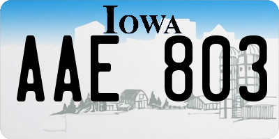 IA license plate AAE803