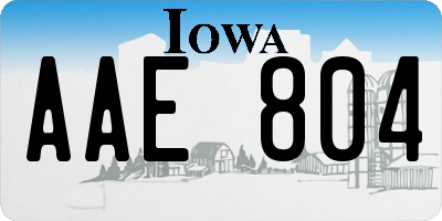 IA license plate AAE804