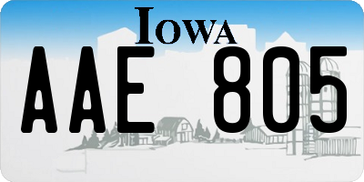 IA license plate AAE805