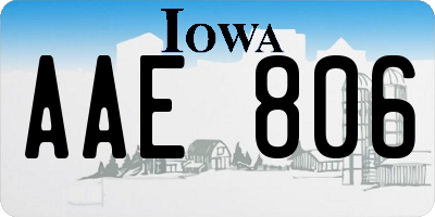 IA license plate AAE806