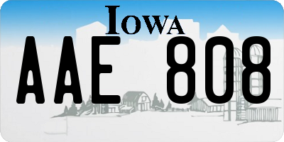 IA license plate AAE808