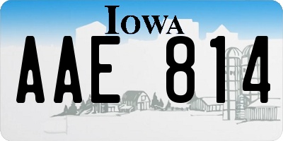 IA license plate AAE814