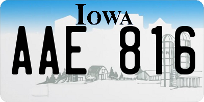 IA license plate AAE816