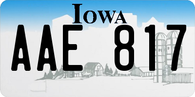 IA license plate AAE817