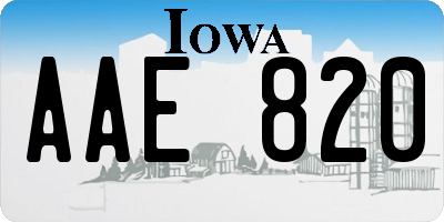 IA license plate AAE820