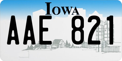 IA license plate AAE821