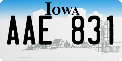 IA license plate AAE831