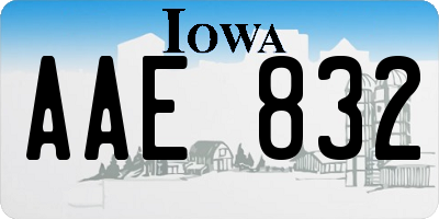 IA license plate AAE832