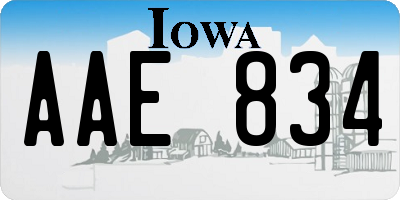 IA license plate AAE834