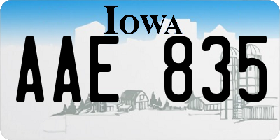 IA license plate AAE835