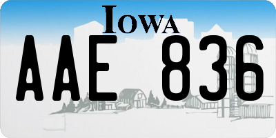 IA license plate AAE836