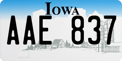 IA license plate AAE837