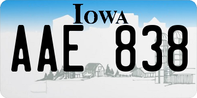 IA license plate AAE838