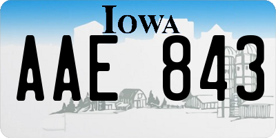 IA license plate AAE843