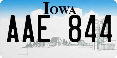 IA license plate AAE844