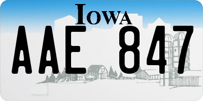 IA license plate AAE847