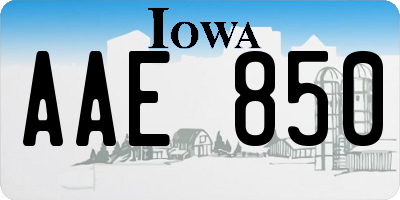 IA license plate AAE850