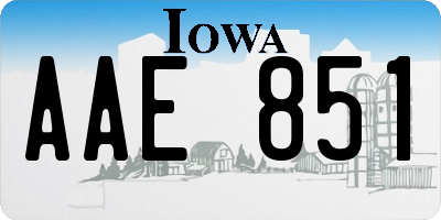 IA license plate AAE851