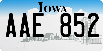 IA license plate AAE852