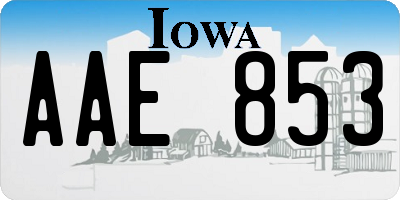 IA license plate AAE853