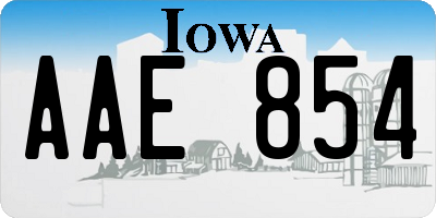 IA license plate AAE854