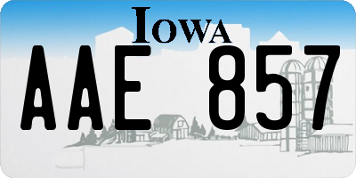 IA license plate AAE857