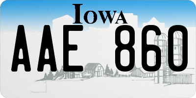 IA license plate AAE860