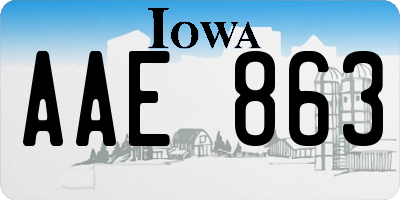 IA license plate AAE863