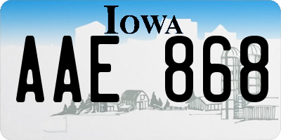 IA license plate AAE868