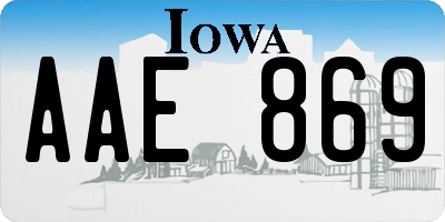 IA license plate AAE869