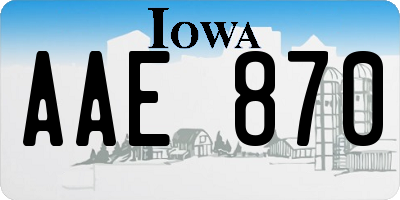 IA license plate AAE870