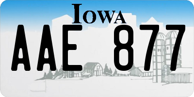 IA license plate AAE877