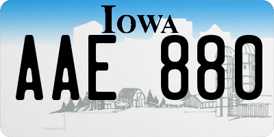 IA license plate AAE880