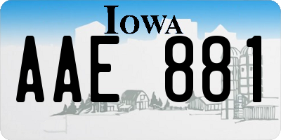 IA license plate AAE881