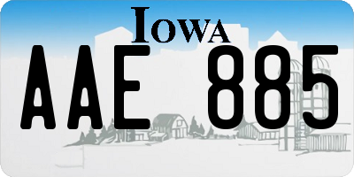 IA license plate AAE885