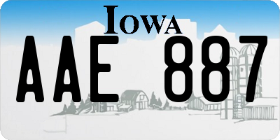 IA license plate AAE887