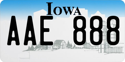 IA license plate AAE888