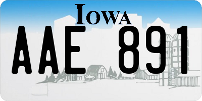 IA license plate AAE891