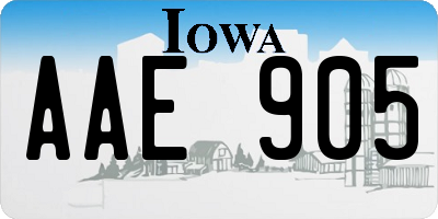 IA license plate AAE905