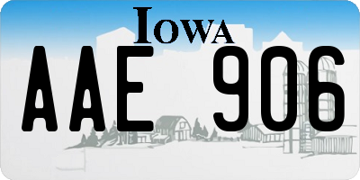 IA license plate AAE906