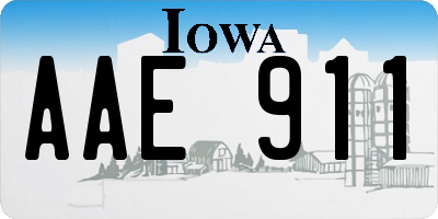 IA license plate AAE911