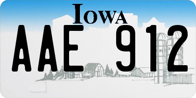 IA license plate AAE912