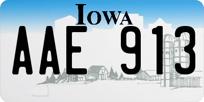 IA license plate AAE913