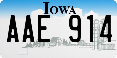 IA license plate AAE914